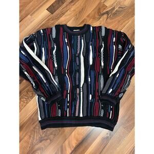 Men’s Vintage 90’s “Coogi-Style Pattern” Multicolor Sweater Size Large ~ GUC